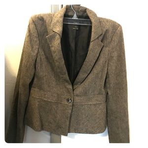 Ann Taylor Brown Tweed Jacket - Size 8